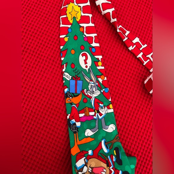 Silk Christmas Looney Tunes Tie! EUC! - Picture 7 of 14